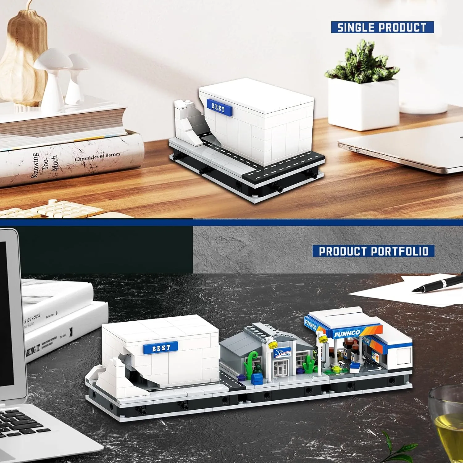 Supermarket Architecture Building Blocks Set with Quick-Detached Structure, Mini City Landmark Display Model for Home Decor, Main Street Building Construction Toy for Adults and Kids - 169 PCS