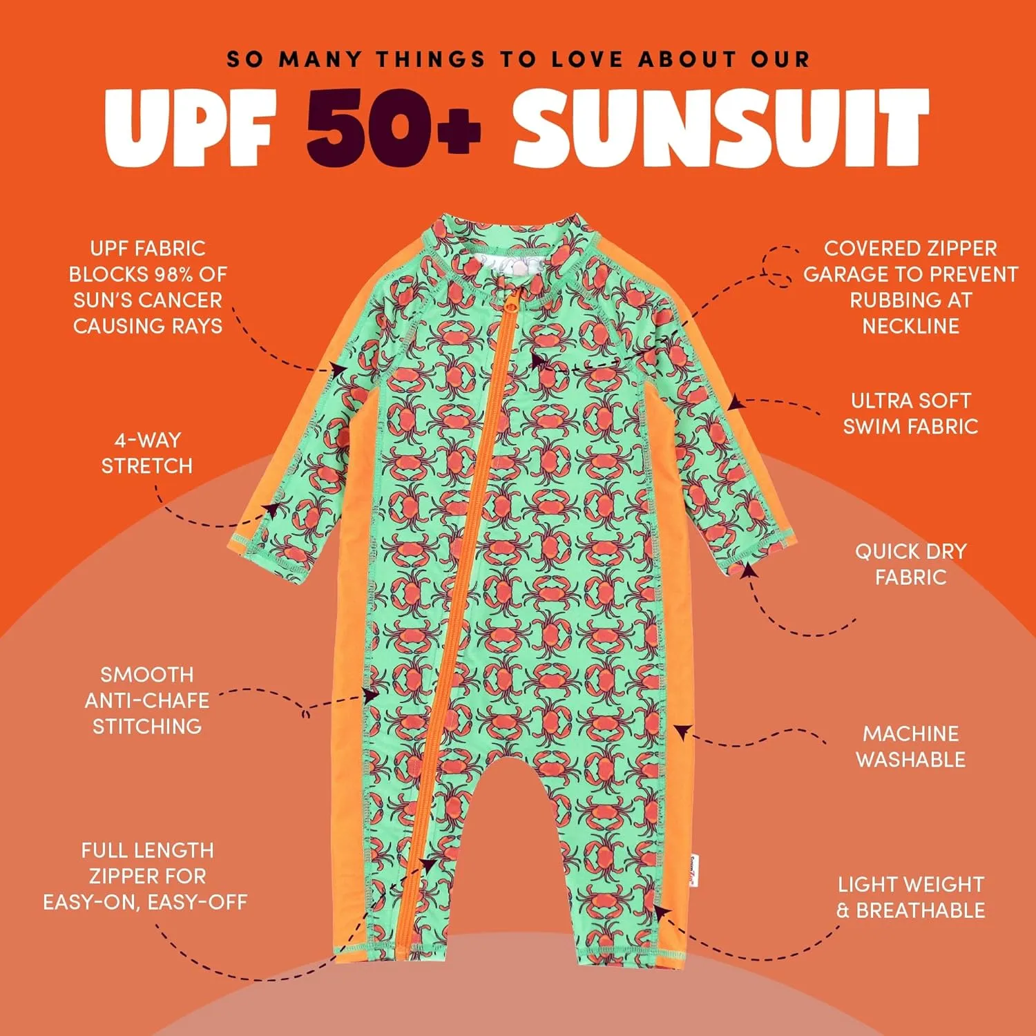 SwimZip Boys' Long-Sleeve UPF 50  Swimsuit for Baby, Toddler, & Little Boys