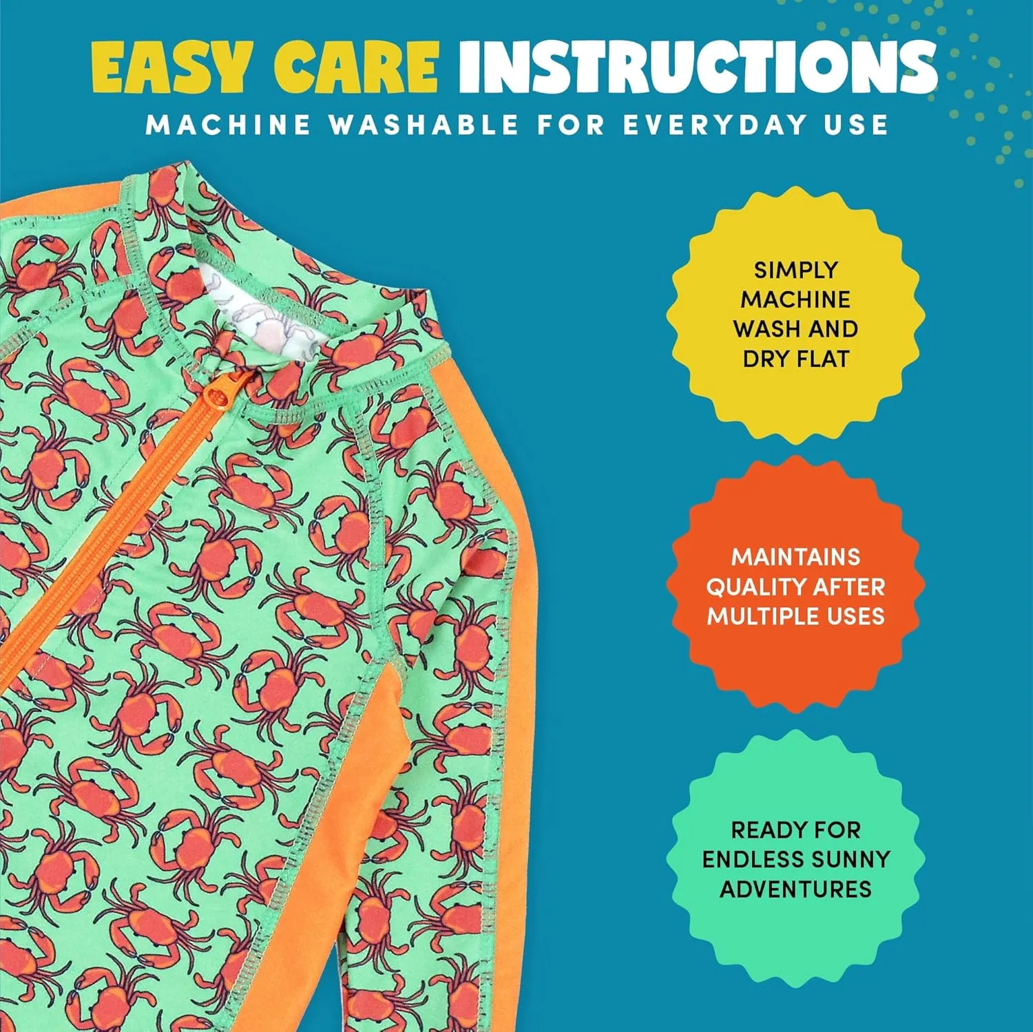 SwimZip Boys' Long-Sleeve UPF 50  Swimsuit for Baby, Toddler, & Little Boys
