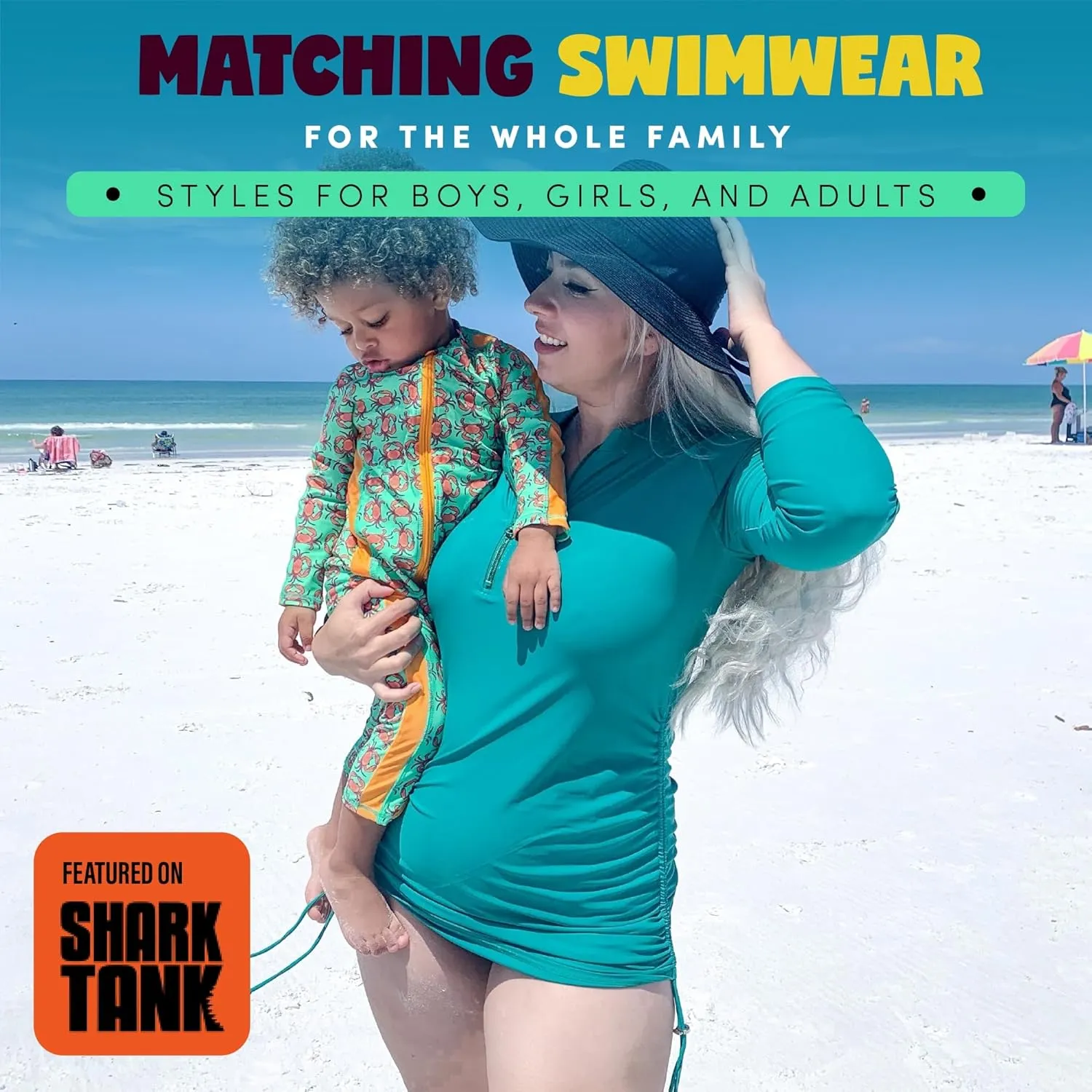 SwimZip Boys' Long-Sleeve UPF 50  Swimsuit for Baby, Toddler, & Little Boys