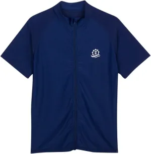 SwimZip Men's Short Sleeve Zipper Rash Guard Swim Shirt w/UPF 50 Sun Protection