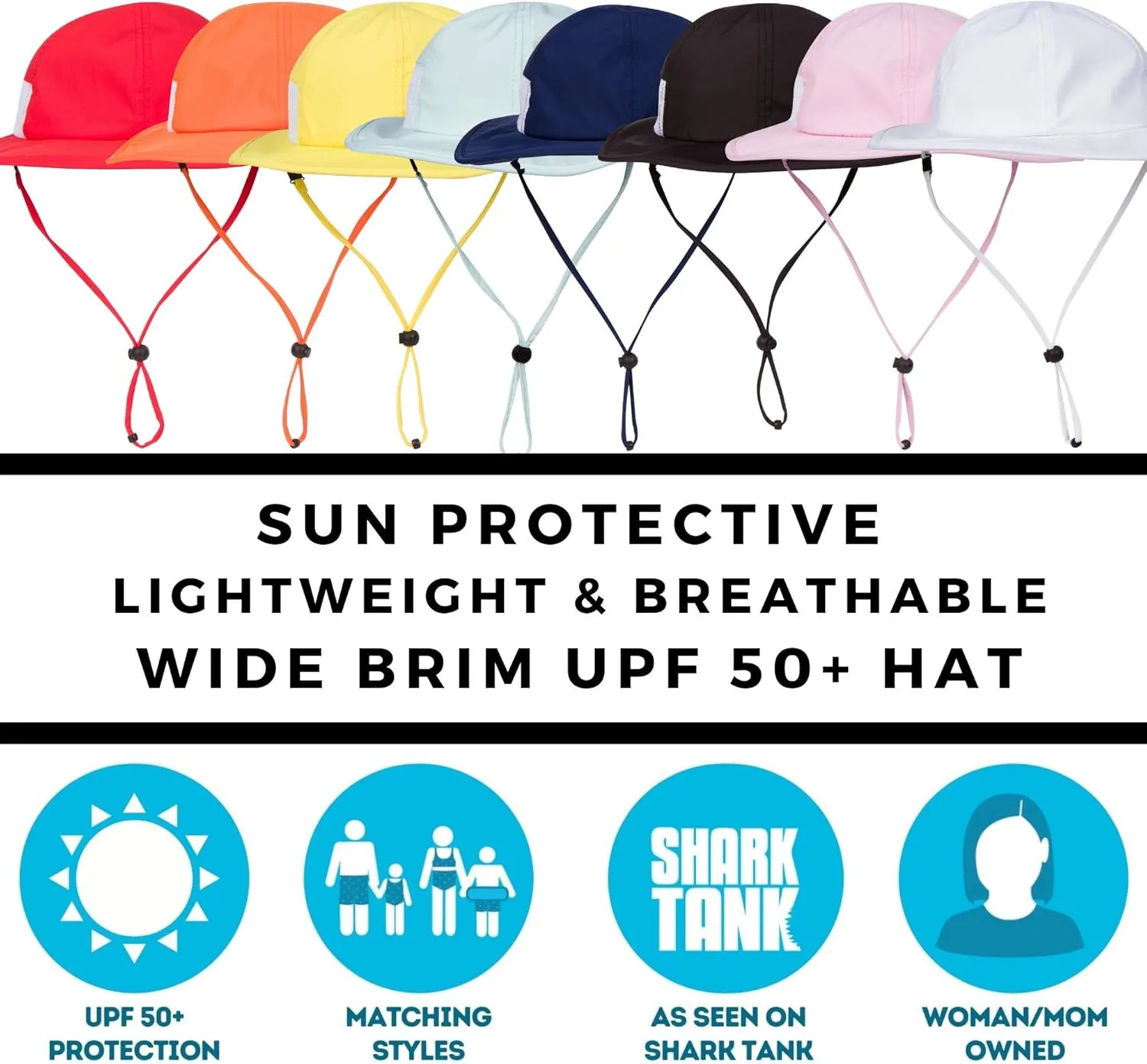 SwimZip Wide Brim Sun Hat | UPF 50  Protection for Baby, Toddler, and Kids