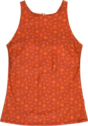 SwimZip Women's High Neck Fitted Tankini Swim Shirt - UPF 50  Sun Protection