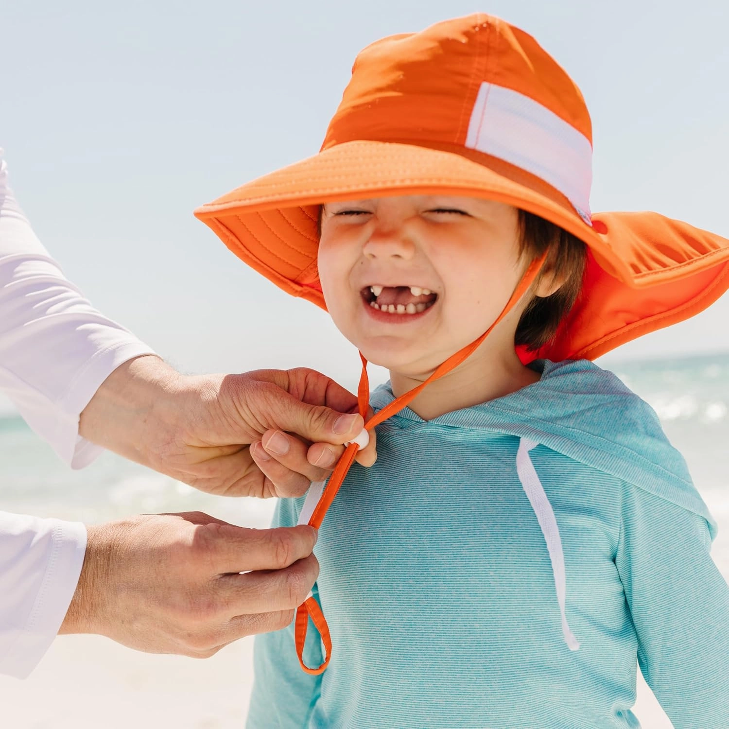 SwimZip Kids UPF 50  Sun Protection Sun Hat with Wide Brim Front & Ear/Neck Flap