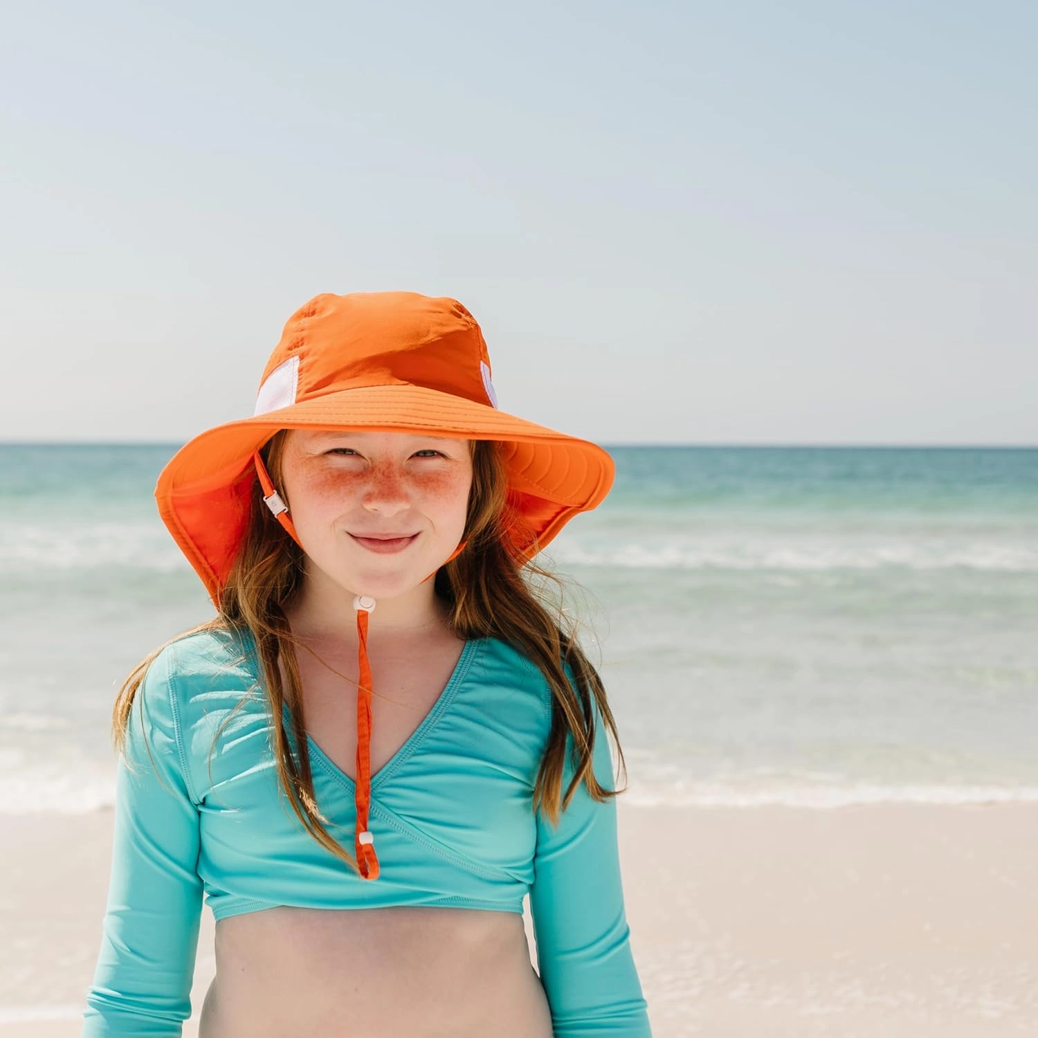 SwimZip Kids UPF 50  Sun Protection Sun Hat with Wide Brim Front & Ear/Neck Flap