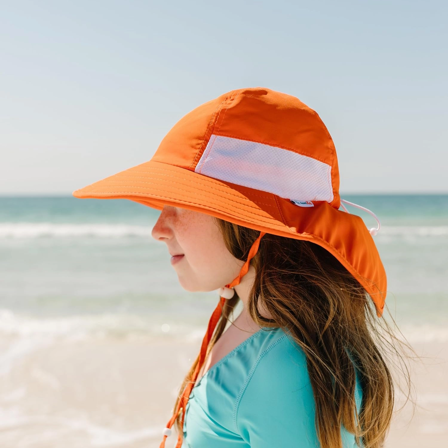 SwimZip Kids UPF 50  Sun Protection Sun Hat with Wide Brim Front & Ear/Neck Flap