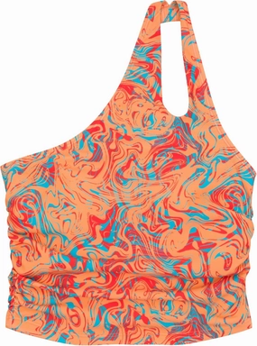 SwimZip Women's One Shoulder Crop Bikini Swim Top - UPF 50  Sun Protection