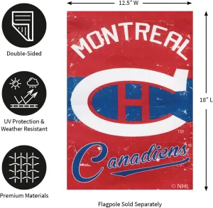 Team Sports America Montreal Canadiens NHL Vintage Linen Garden Flag - 12.5" W x 18" H Outdoor Double Sided Décor Sign for Hockey Fans