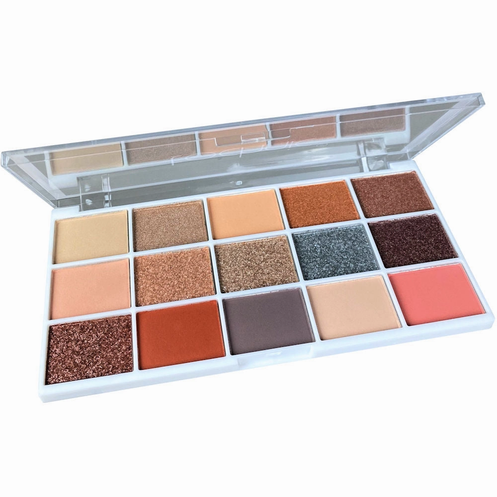 Technic Cosmetics 15 Colour Pressed Pigment Eyeshadow Palette Y2K - Makeup Beauty Glamour Vibrant Shades Palette