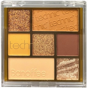 Technic Cosmetics 7 Colour Pressed Pigment Eyeshadow Palette Banoffee - Richly Pigmented Long-Lasting Blendable Shades Professional Makeup