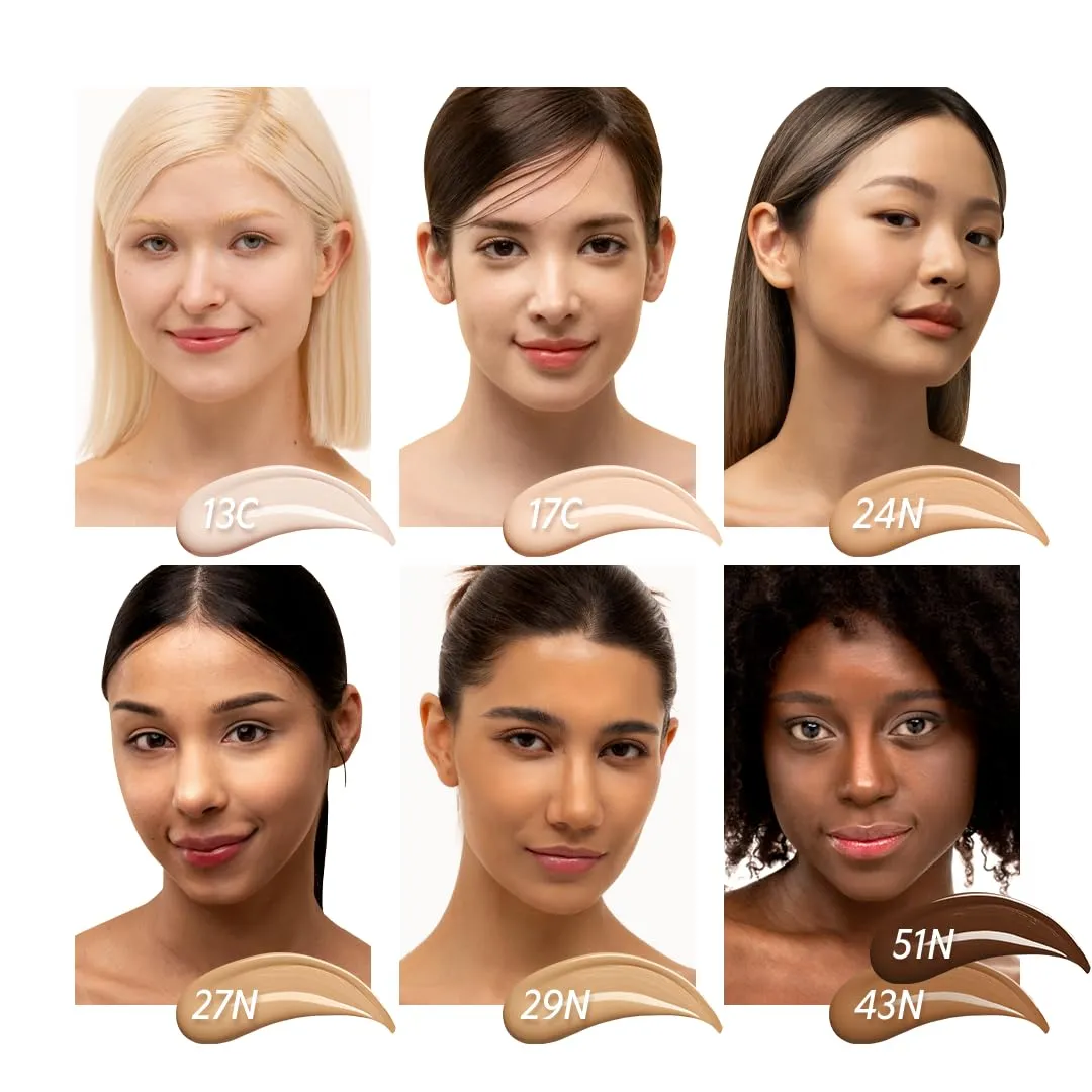 TIRTIR Mask Fit Red Cushion Foundation | Full coverage, Weightless, Skin fit, Satin Glow Finish, Korean Makeup Cushion Foundation (#17C Porcelain, 0.63 Fl Oz)