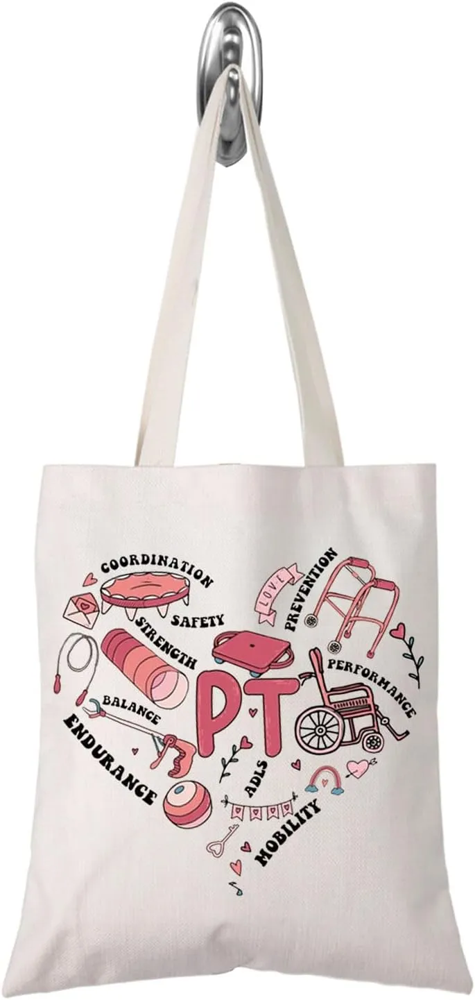 TSOTMO PT Gift Physical Therapy Valentine Tote Bag Cupid's Physical Therapist Gift Pediatric Physical Therapy Gift
