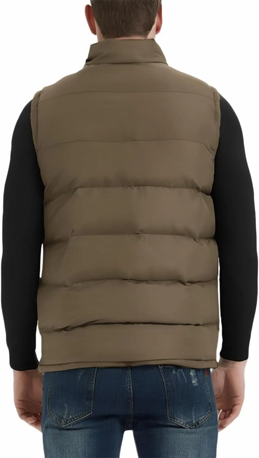 TUVEKE Men's Puffer Vest Water-Resistant winter outdoor Zipper Sleeveless Warm puffey jacket Size M To 3XL(Multicolor)