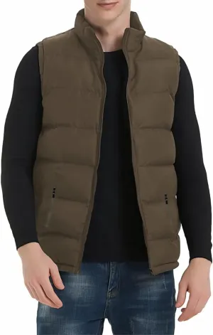 TUVEKE Men's Puffer Vest Water-Resistant winter outdoor Zipper Sleeveless Warm puffey jacket Size M To 3XL(Multicolor)