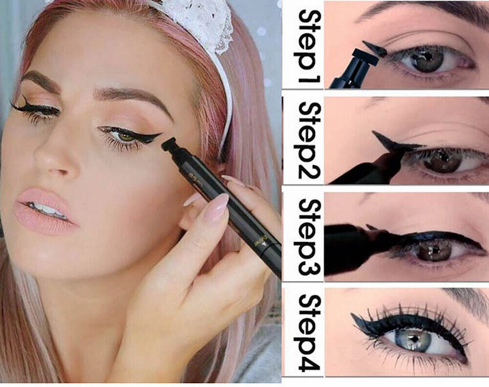US Colorful Winged Eyeliner Stamp Waterproof Long Lasting Liquid Eye Pen Tool
