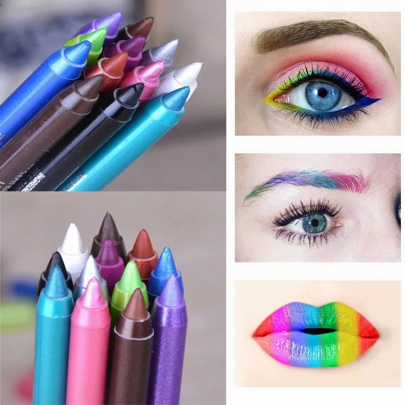 WaterproofEyeliner - Long Lasting Waterproof Eye And Lip Liner Pencil 12-Piece Set