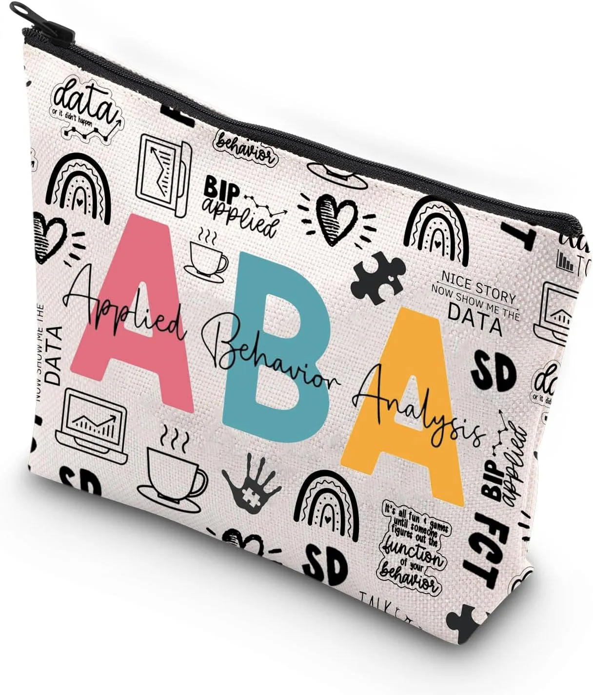 WCGXKO ABA Therapist Behavior Therapist Gift ABA Therapist Survival Kit Zipper Pouch Makeup Bag