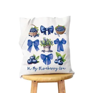 WCGXKO Blueberry Merchandise Maine Blueberry Gift Farm Stand Shopping Bag Blueberry Tote Bag (Blueberry Era tote)