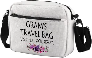 WCGXKO Mother’s Day Gift Grandma Birthday Gift Mother’s Day MerchandiseZipper Canvas Crossbody Bag For Grandma