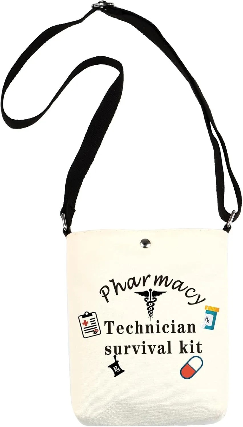 WCGXKO Pharmacy Technician Survival Kit Funny Zipper Pouch Makeup Bag Gift for Pharmacy Tech Pharmacist RX Gift (Pharmacy XK)