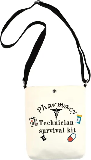 WCGXKO Pharmacy Technician Survival Kit Funny Zipper Pouch Makeup Bag Gift for Pharmacy Tech Pharmacist RX Gift (Pharmacy XK)