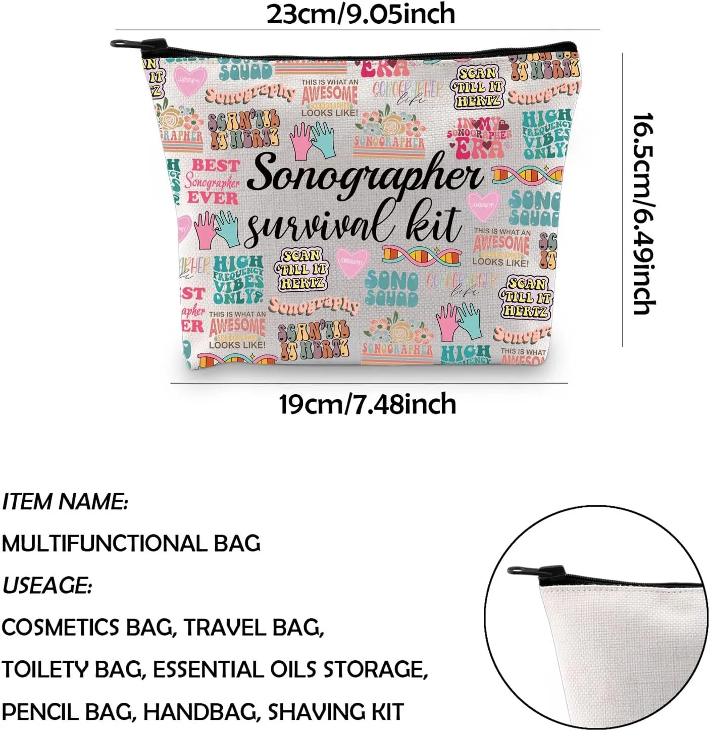 WCGXKO Sonographer Gift Sonographer Survival Kit Ultrasound Tech Makeup Bag Radiologist Gift (Sonographer ever)