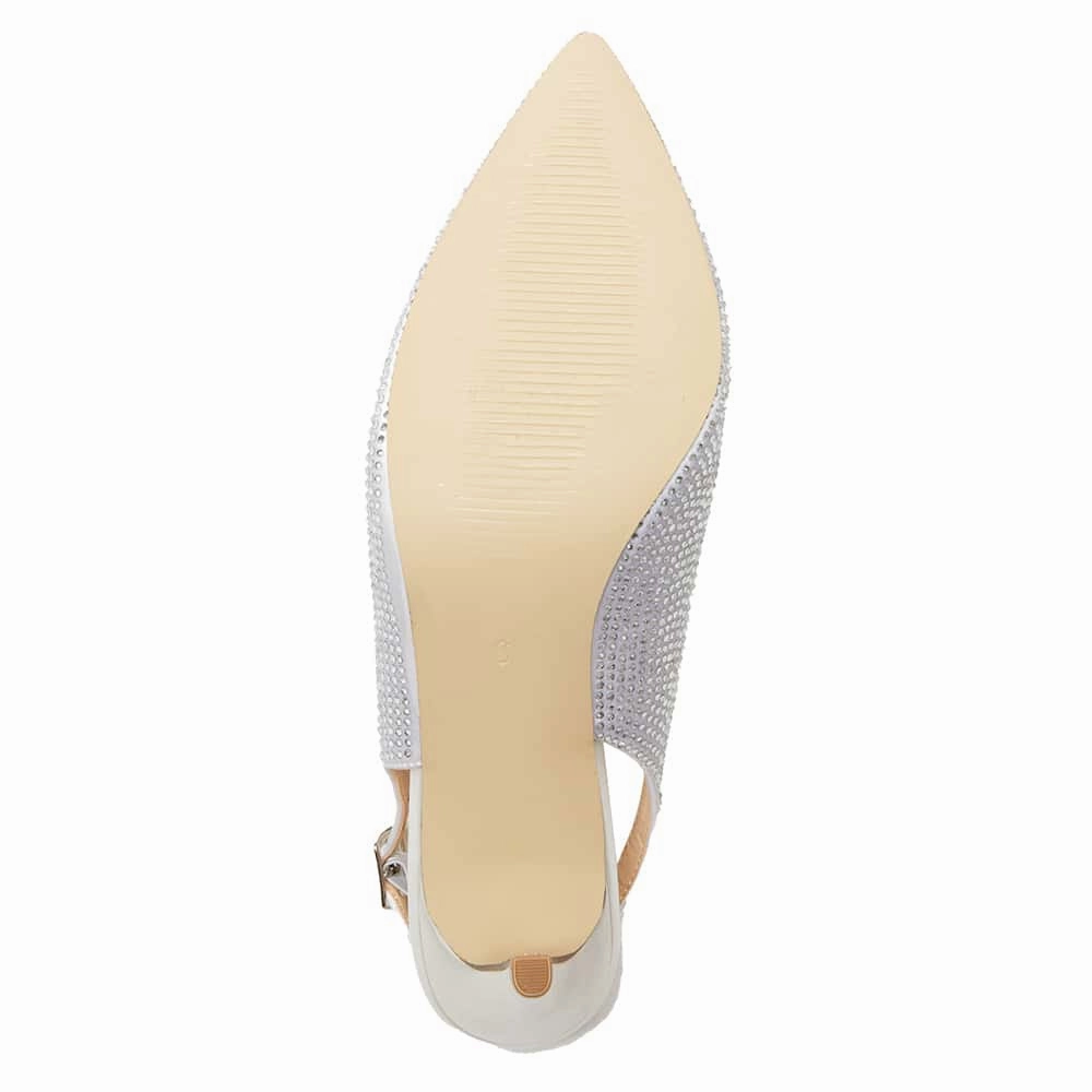 Whitney Heel in Ivory Satin