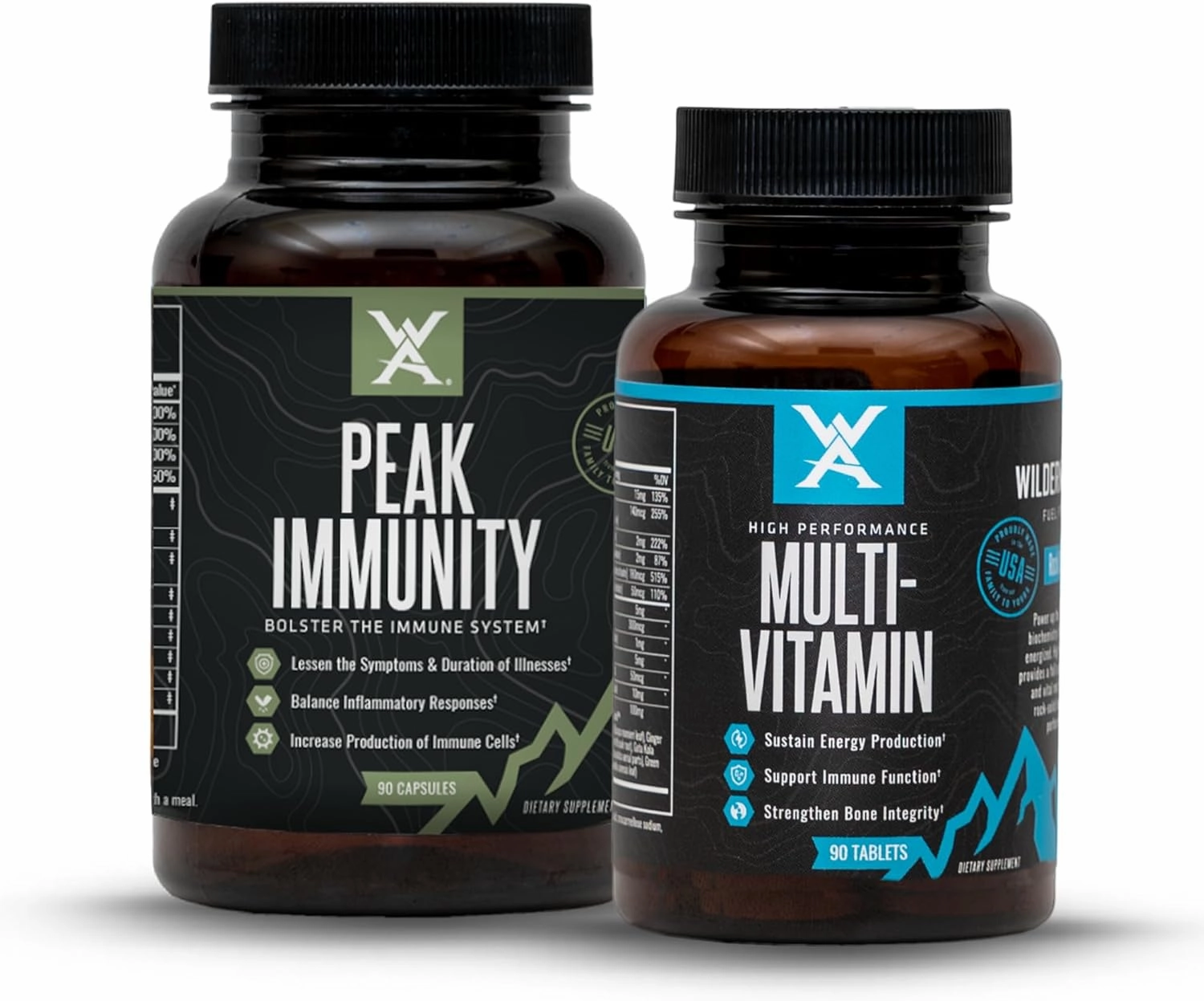 Wilderness Athlete - High Performance Multi Vitamin   Peak Immunity | Daily Multivitamin for Men & Women - Immune System Support - Vitamin D, Vitamin C, Zinc Supplements