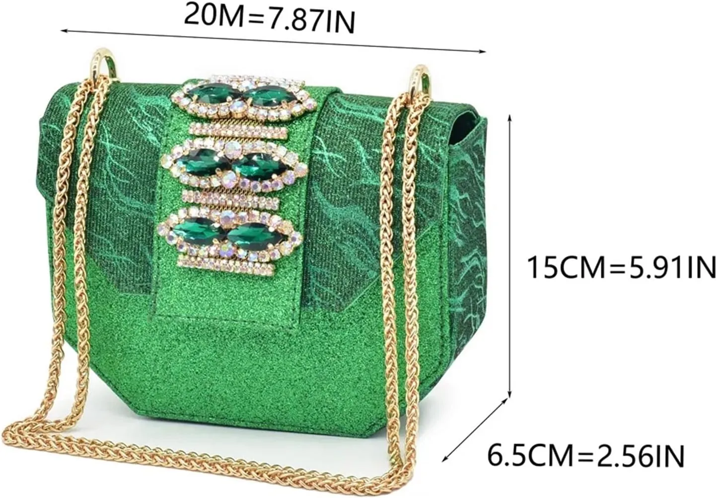 Women's Italian Wedding Minimalist Set - Low Heel Rhinestone Pumps & Matching Purse