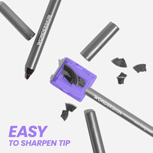 Wonderskin 1440 Longwear Blue Waterproof Eyeliner Pencil - Sharpenable Eyeliner Pencil and Smudge Proof Blue Eye Liner Pencils (Aqua)