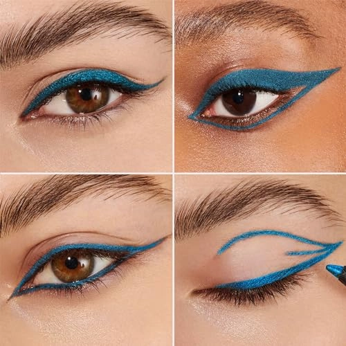 Wonderskin 1440 Longwear Blue Waterproof Eyeliner Pencil - Sharpenable Eyeliner Pencil and Smudge Proof Blue Eye Liner Pencils (Aqua)