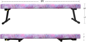 YANGG 6FT/8FT Gymnastic Balance Beam,Adjustable High and Low Level Floor Beam - Highly Stable - Gym Practice Training Equipment for Kids Children Girls Home