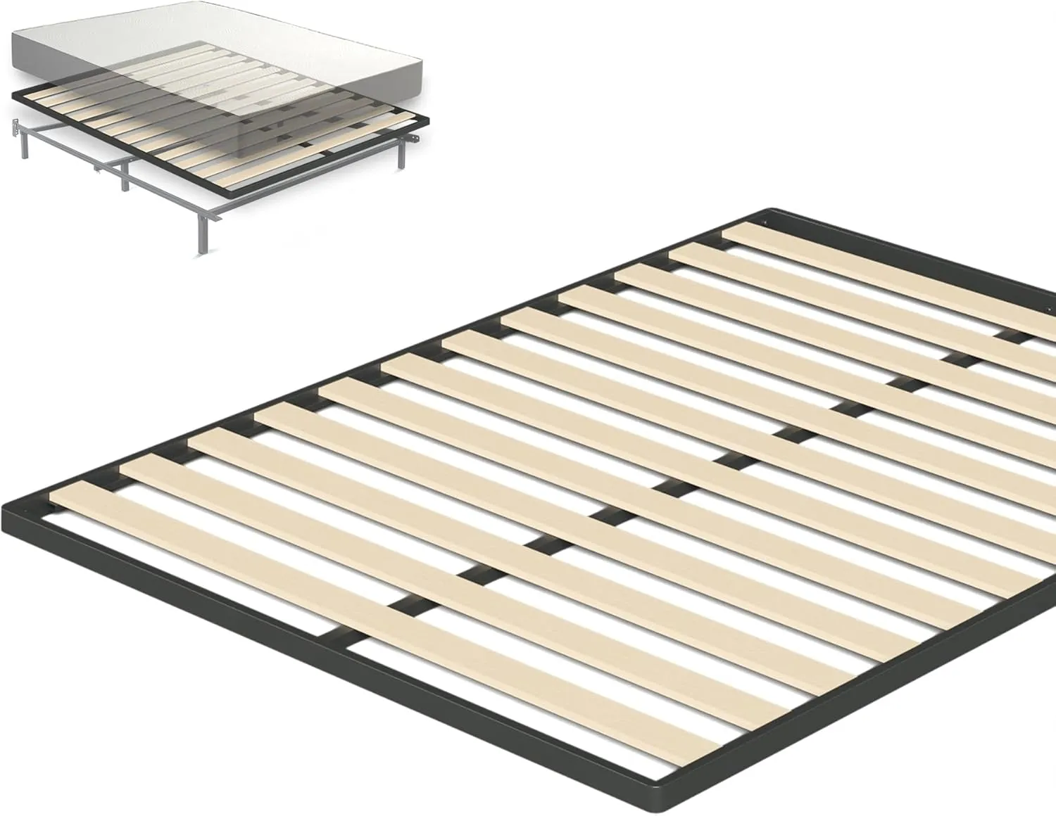 ZINUS Deepak Easy Assembly Wood Slat 1.6 Inch Bunkie Board, Bed Slat Replacement, Full