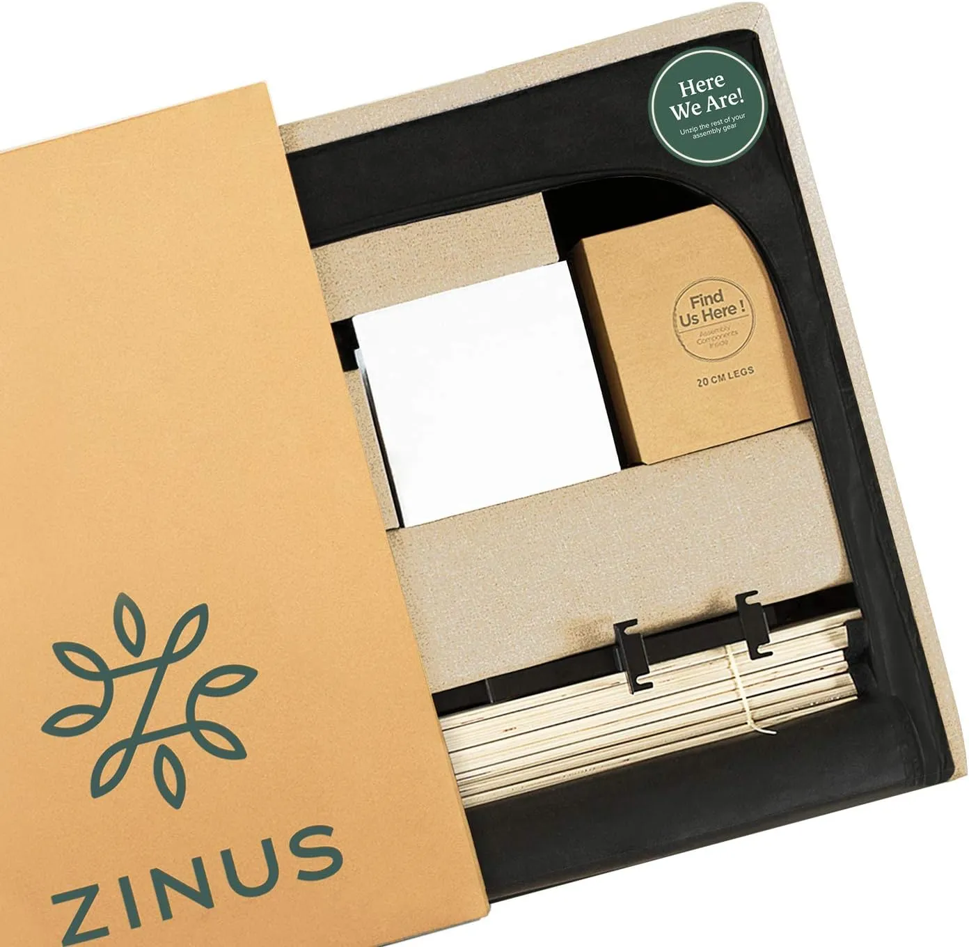 ZINUS Misty Upholstered Platform Bed Frame Mattress Foundation, Wood Slat Support, No Box Spring Needed. Easy Assembly, Queen, Taupe
