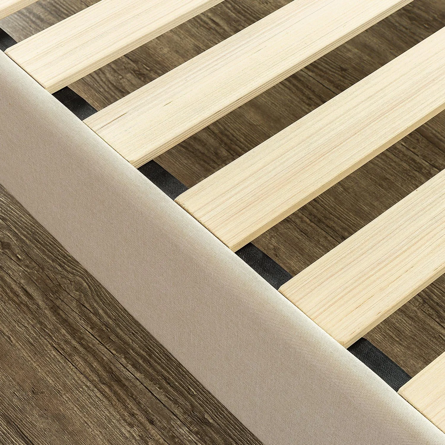 ZINUS Misty Upholstered Platform Bed Frame Mattress Foundation, Wood Slat Support, No Box Spring Needed. Easy Assembly, Queen, Taupe